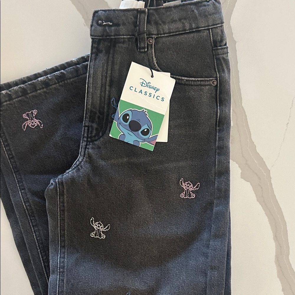 Zara Kids Black Lilo & Stitch Jeans